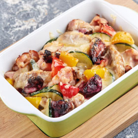 Гратен со свининой и овощами